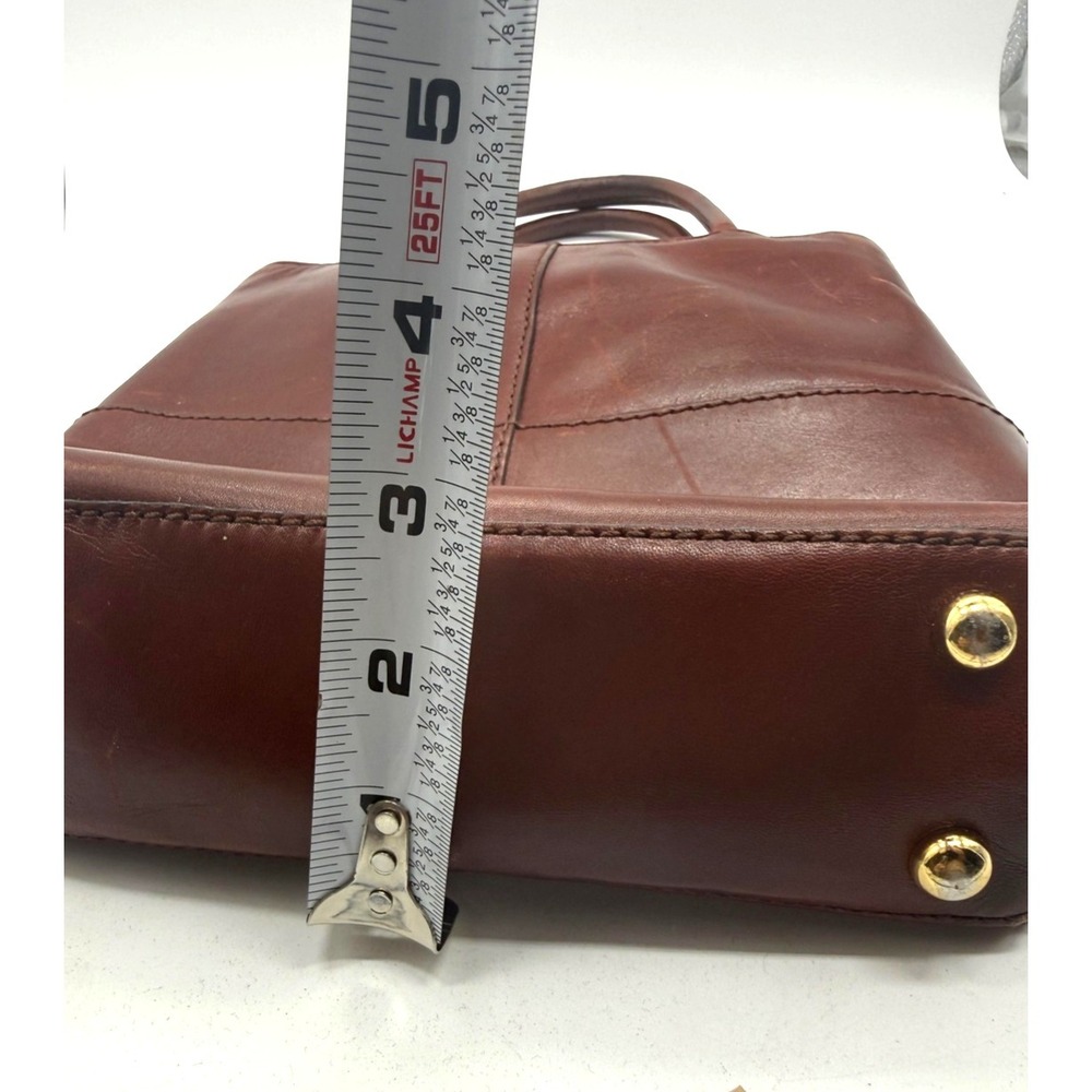 Etienne Aigner Satchel Bag Womens Small Brown Leather Top Handle Logo Purse - Picture 12 of 12